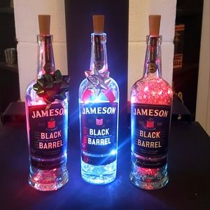 Jameson Black Barrel Christmas Bottle Lights Luminaires